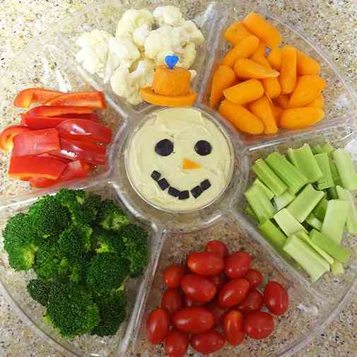 Snowman Veggie Tray