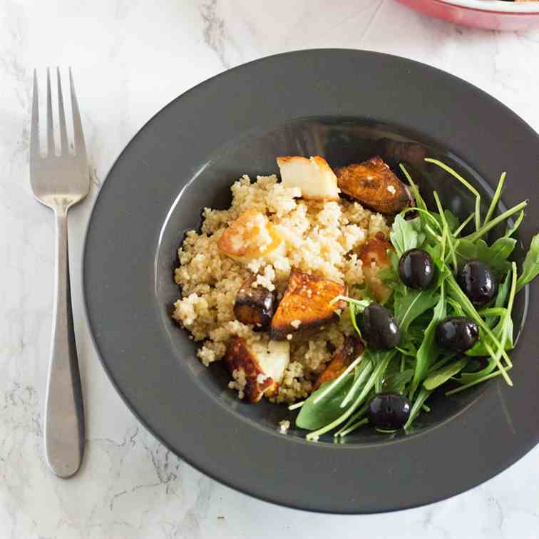 Halloumi, Sweet Potato and Bulgur Wheat Sa