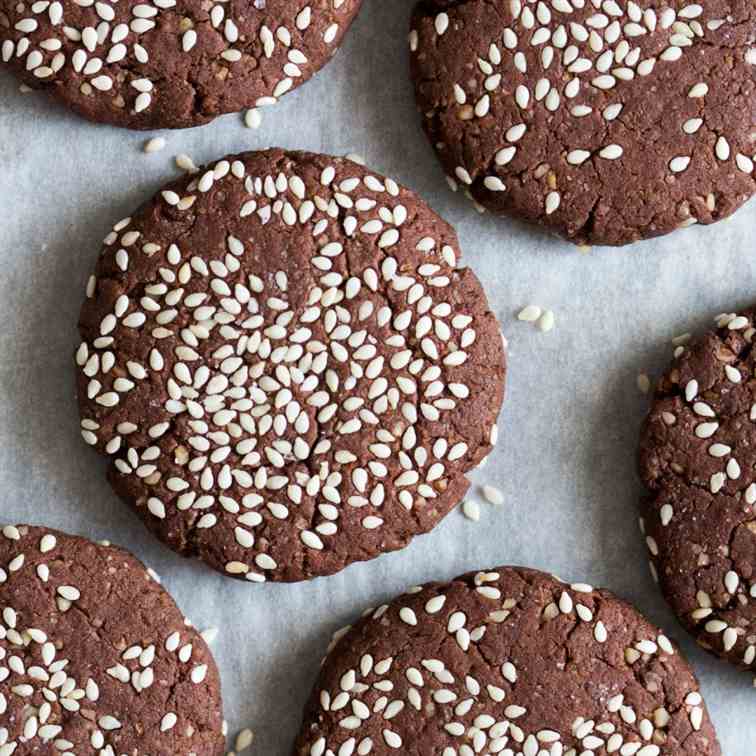 Chocolate tahini cookies