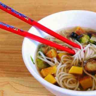 Roasted Squash and Ginger Noodle Soup