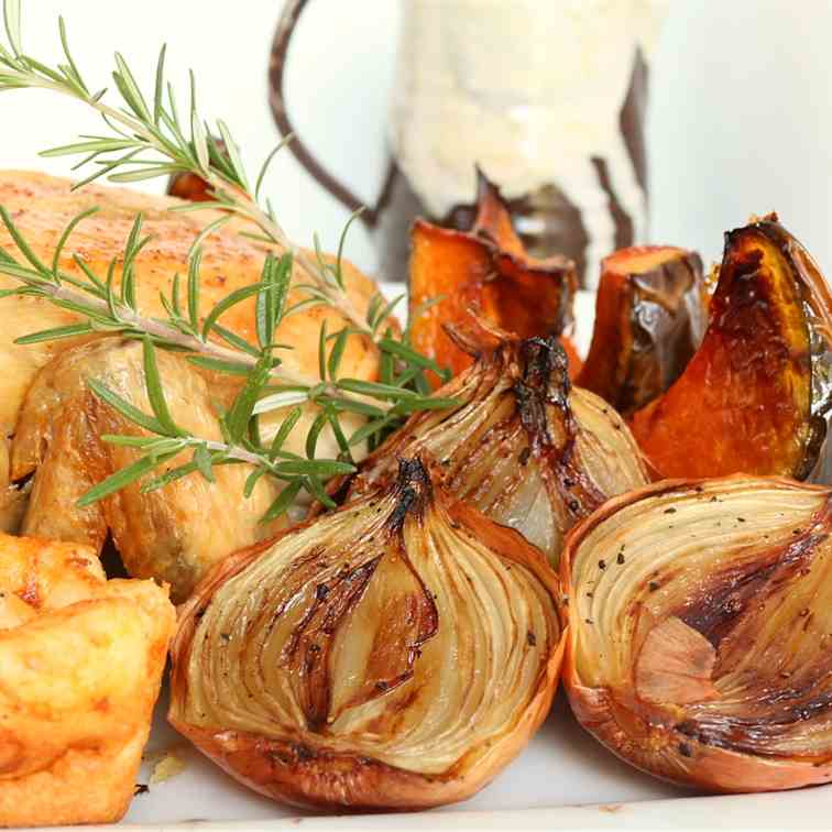 Balsamic Roasted Brown Onions