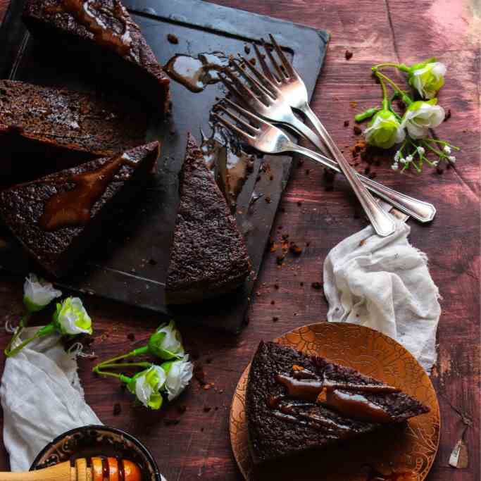 Prune Cake With Caramel Glaze