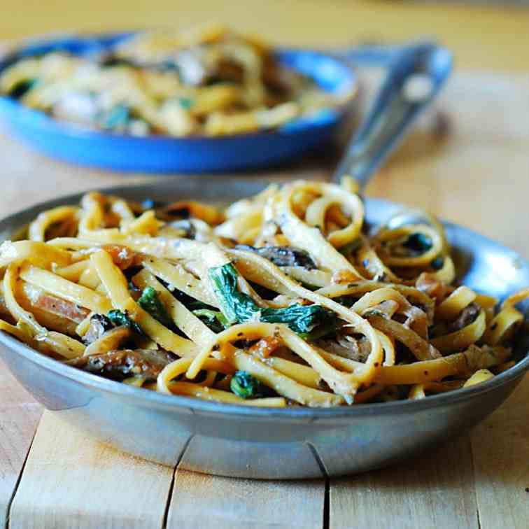 Creamy mushroom pasta with cheese