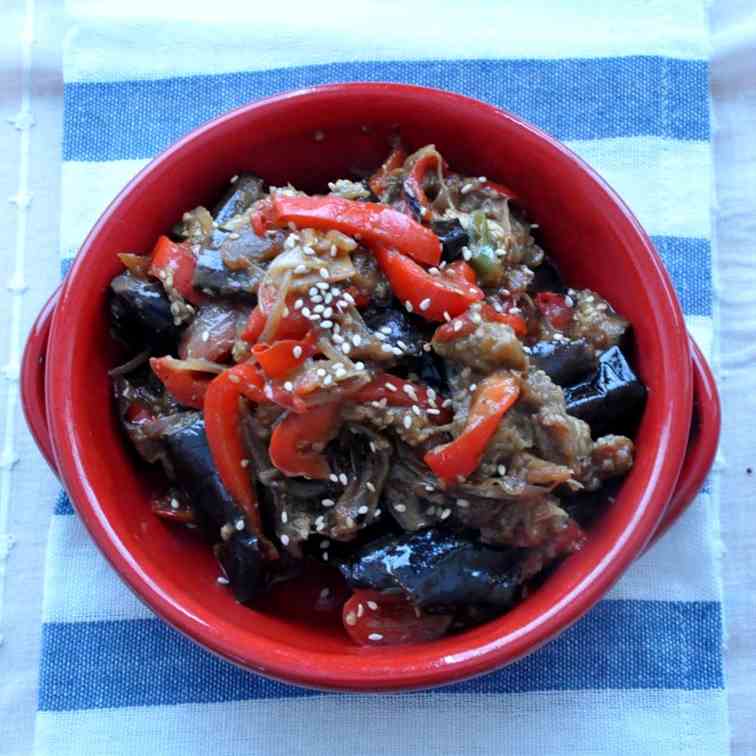 Spicy sesame aubergine