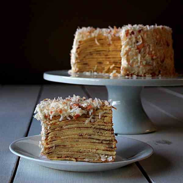 Coconut crepe cake