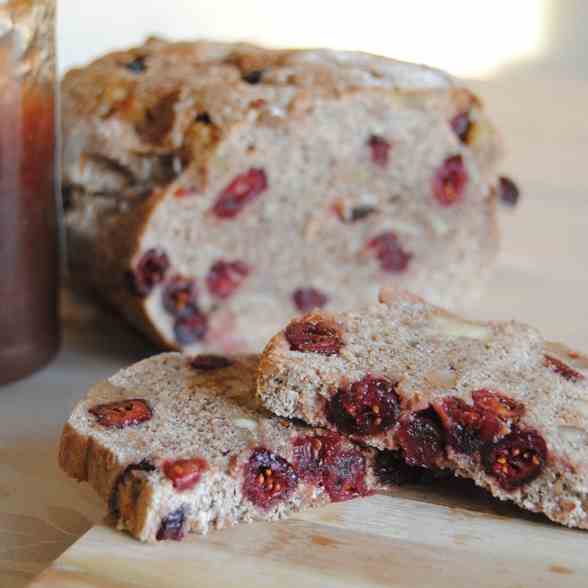 Cranberry & walnut bread (vegan)