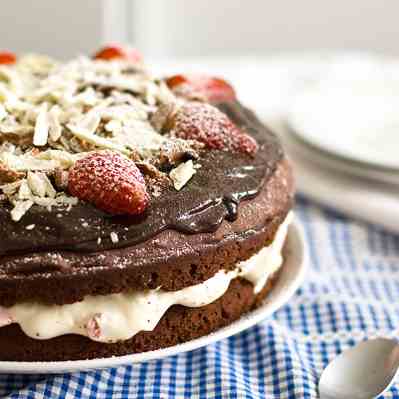 Devil's Food Cake with Cream