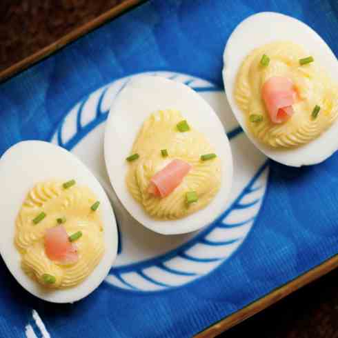 Wasabi devilled eggs