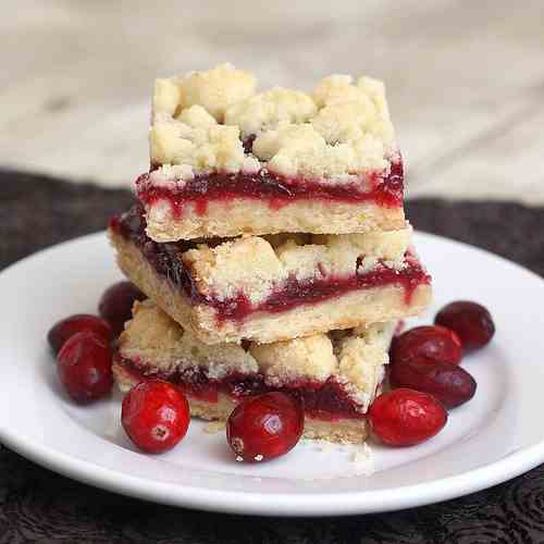 Cranberry Streusel Shortbread Bars