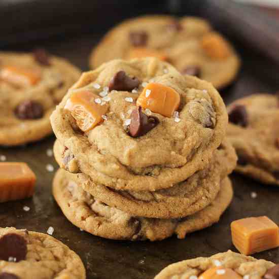 Salted Caramel Chocolate Chip Cookies