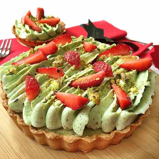 Pistachio Strawberry Tart