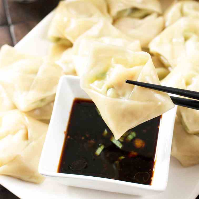 Steamed Shrimp Avocado Wontons