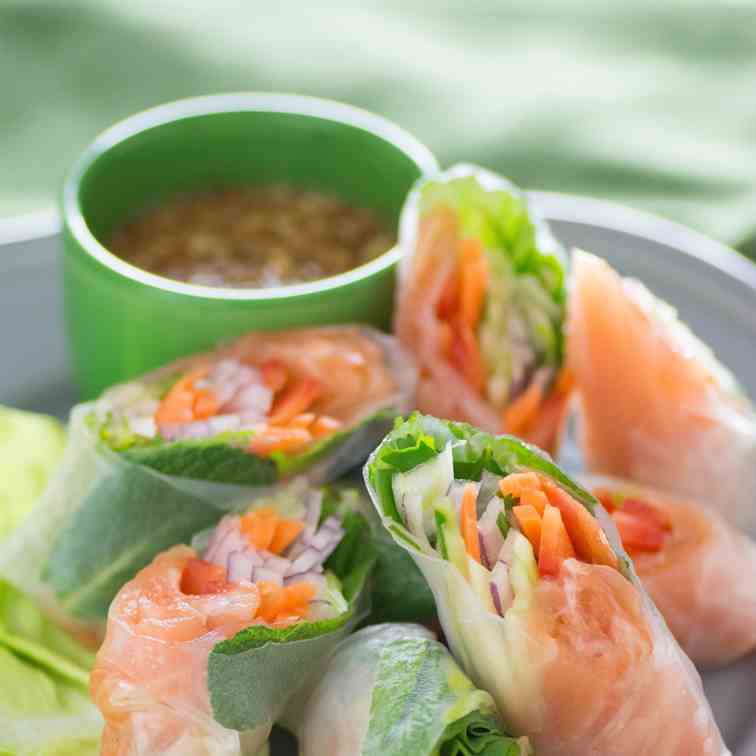 Smocked salmon rolls