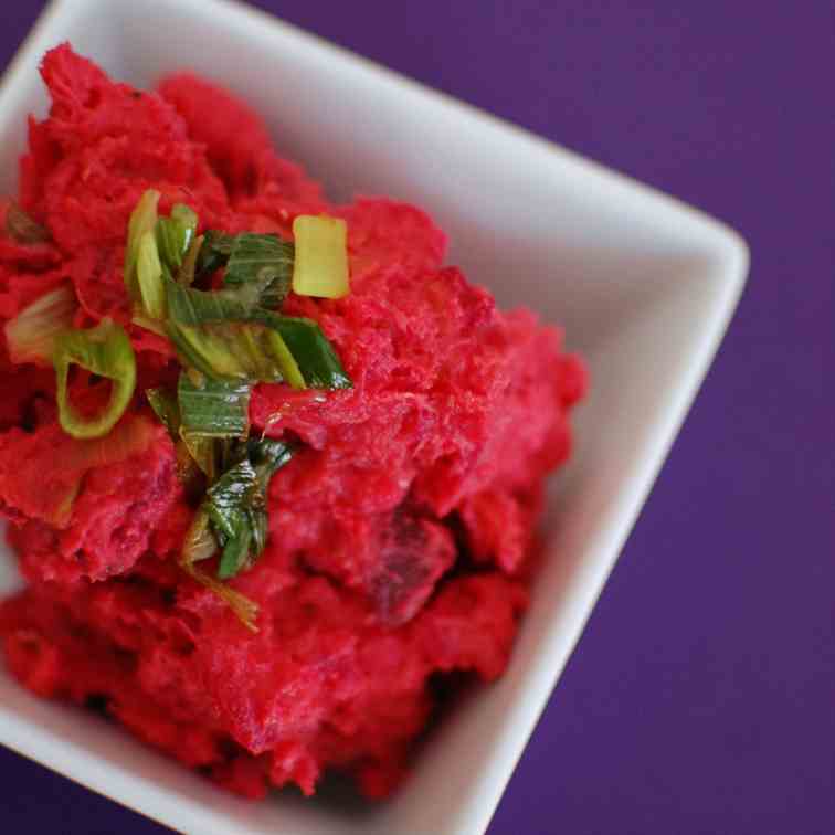 Mashed Sweet Potatoes with Beets