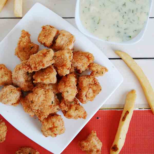 Popcorn Chicken and Honey Dill Sauce