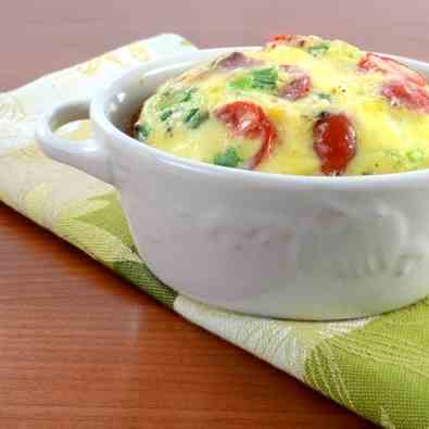 Mini Baked Frittata with Bacon, Tomato, Sh