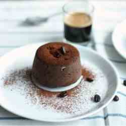 Chocolate espresso molten lava cake