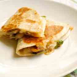 Spinach, Mushroom & Jack Quesadilla