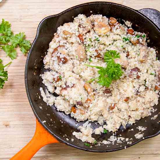 Wild Mushroom - Garlic Cauliflower Rice