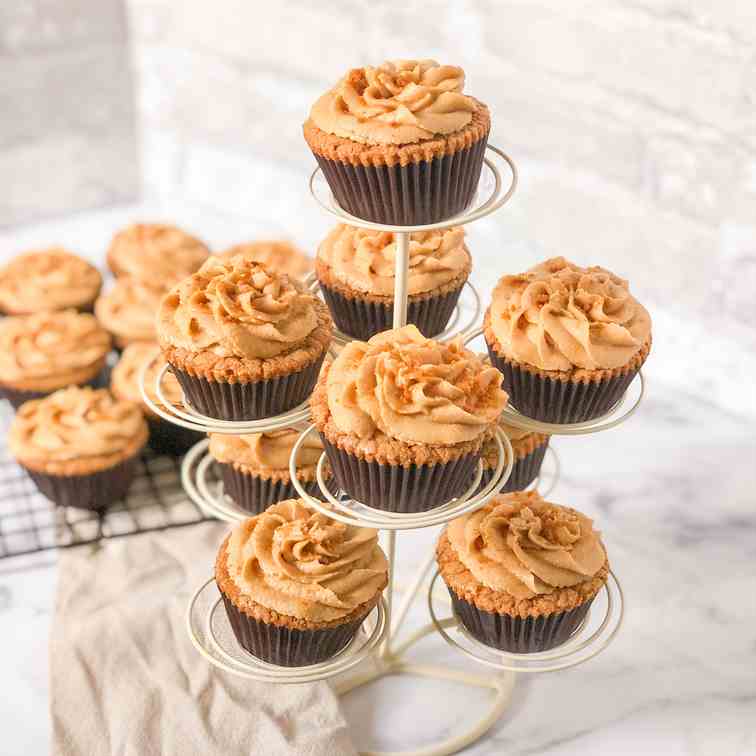 Lotus Cupcakes with Espresso Buttercream