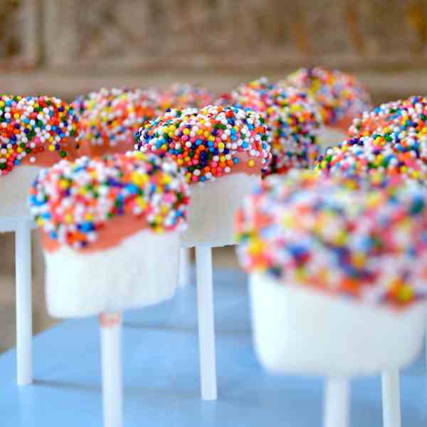 Sprinkle-dipped marshmallows