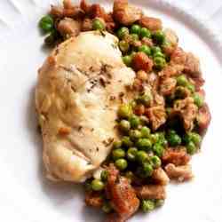 Chicken with Peas and Croutons