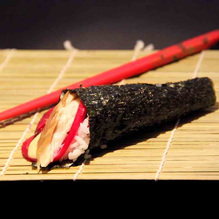 Mackerel and Beet Temaki