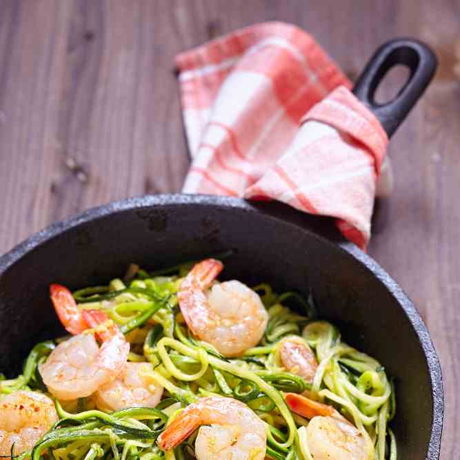 Paleo Courgette and Prawn Noodles