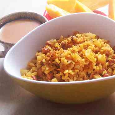 Poha with Peanuts and Onions