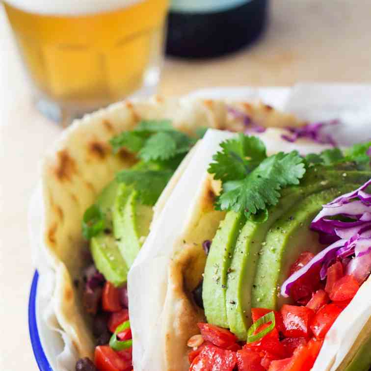 Vegan black bean tacos