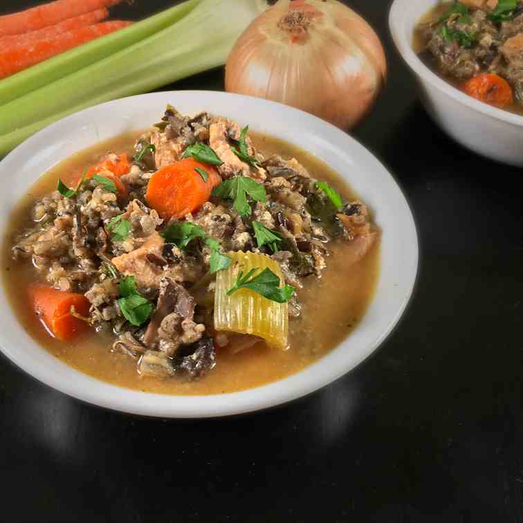 Turkey Soup with Wild Rice (Crockpot)