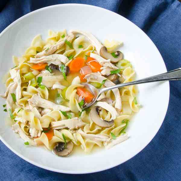 chicken mushroom noodle soup