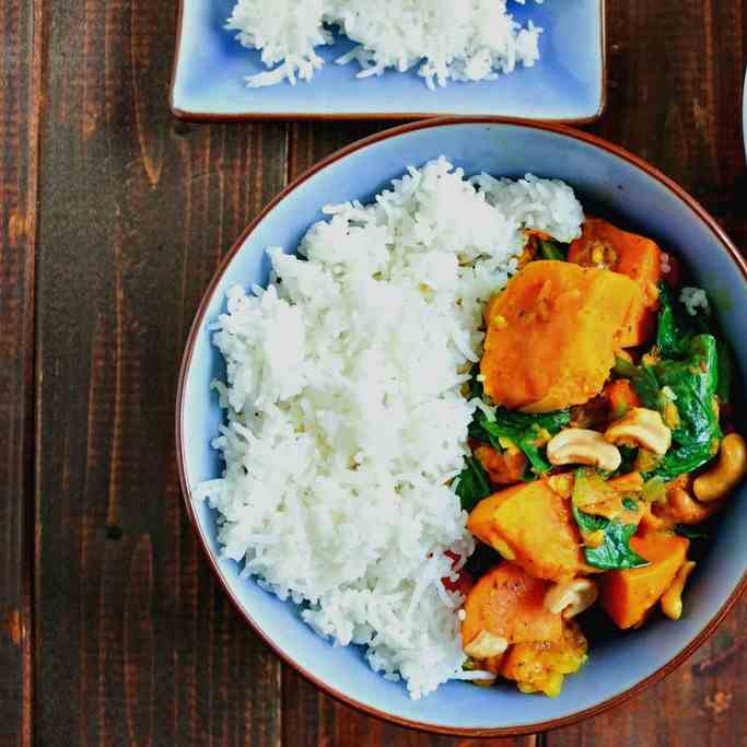 Sweet Potato, Spinach - Cashew Curry