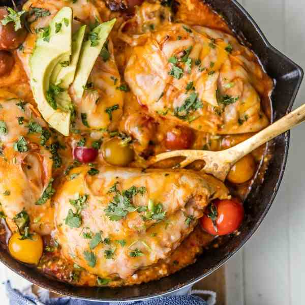 Inside Out Chicken Enchiladas