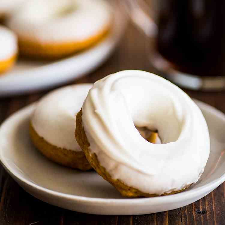 Pumpkin Donuts With Cream Cheese Glaze