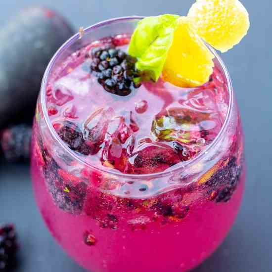 Refreshing Blackberry Basil Fizz