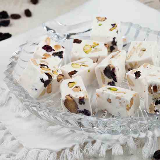 Soft homemade nougat