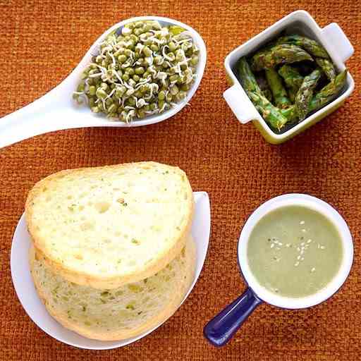 Asparagus Soup with Lemon Sauteed Tips