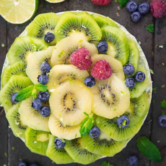 No Bake Kiwi Cheesecake