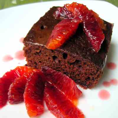 Chocolate Spice Cake, Blood Orange Compote