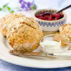 Sweet Potato Biscuits with Beetroot Relish