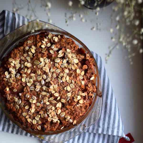 Rhubarb - strawberry oatcake