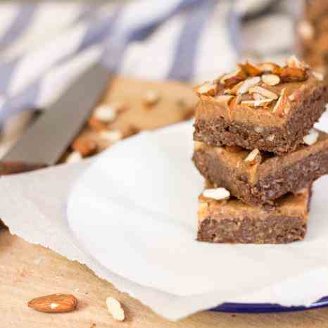 Raw salted caramel brownies