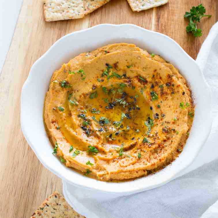 Healthy Roasted Butternut Squash Hummus