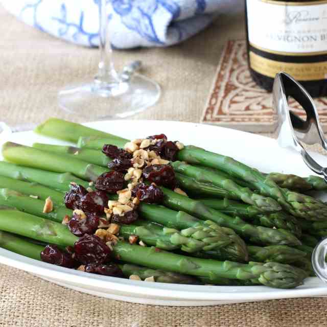 Asparagus with Hazelnuts & Dried Cherries