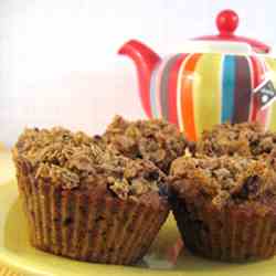 Banana, raisin & chocolate cereal muffins