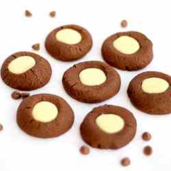 Mint Chocolate Thumbprint Cookies