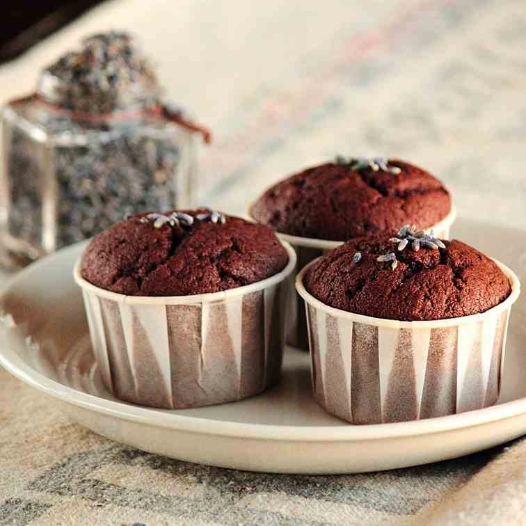 Chocolate Lavender Cupcakes