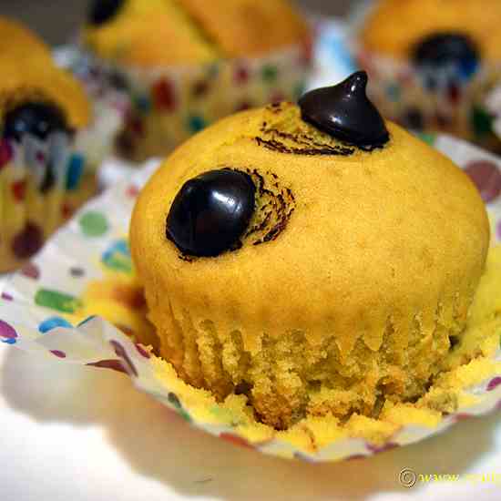 Eggless Orange Choco Chip Muffin