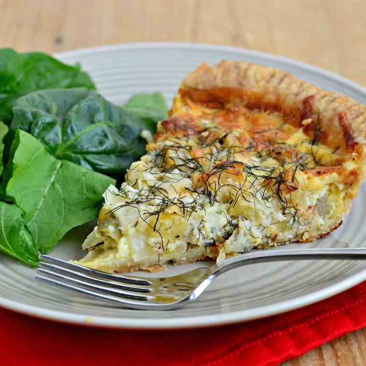 Apple, Fennel - Cheddar Quiche